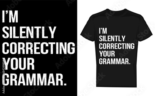 Funny Cat Grammarian Illustration Silently Correcting Grammar Police Design