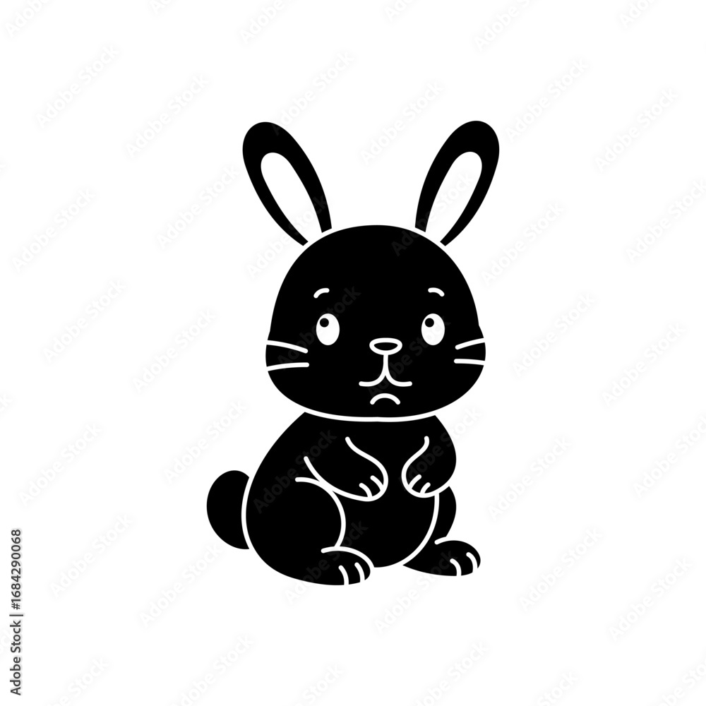 Obraz premium Cute cartoon Rabbit coloring book illustration vector design templates simple and modern concept isolated on white background