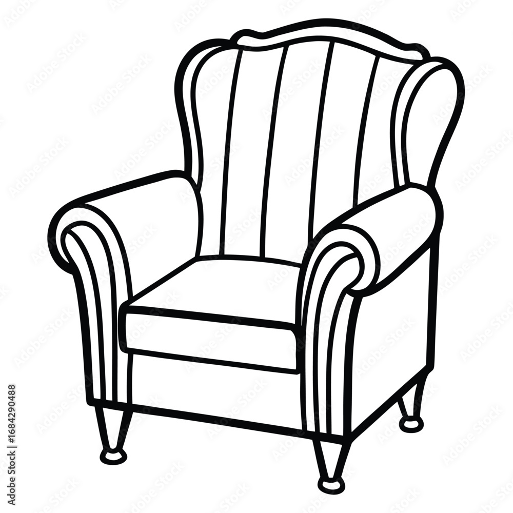 Fototapeta premium A silhouette icon of a cosy chair