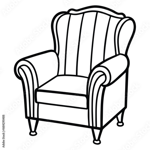 A silhouette icon of a cosy chair