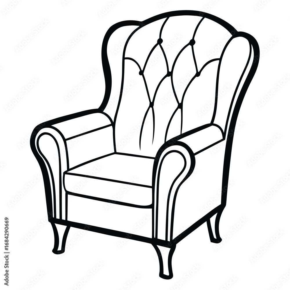 Fototapeta premium A silhouette icon of a cosy chair