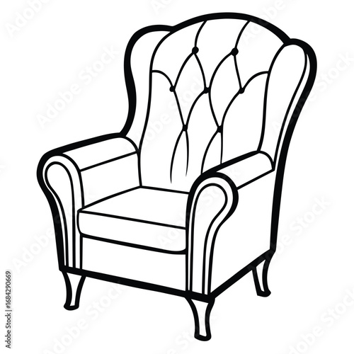 A silhouette icon of a cosy chair