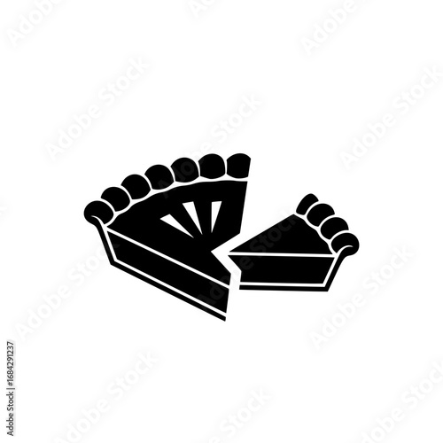 A simple pie slice silhouette vector graphic, an isolated icon perfect for a bakery or dessert shop logo design