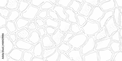 Abstract organic pattern of irregular shapes and lines on a white background