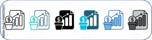 Investment Icon Pack Multistyle Editable Stroke