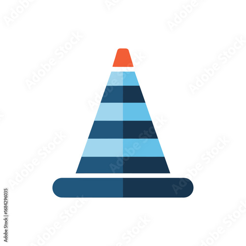 Simple graphic illustration of a traffic cone.