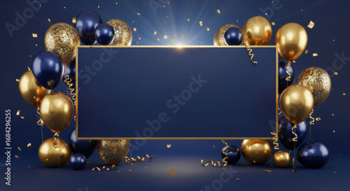 Elegant dark blue and gold celebration