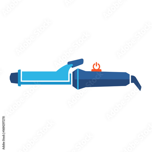 Stylized illustration of a modern hair curling iron.