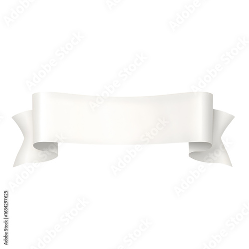 Elegant White Ribbon Banner for Festive Decorations and Graphic Design Projects