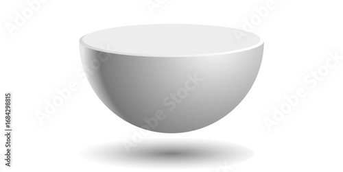 floating half ball podium platform pedestal vector for unique displays, conceptual art, and design. This abstract, modern background with a unique look is perfect for presentations, product showcases,