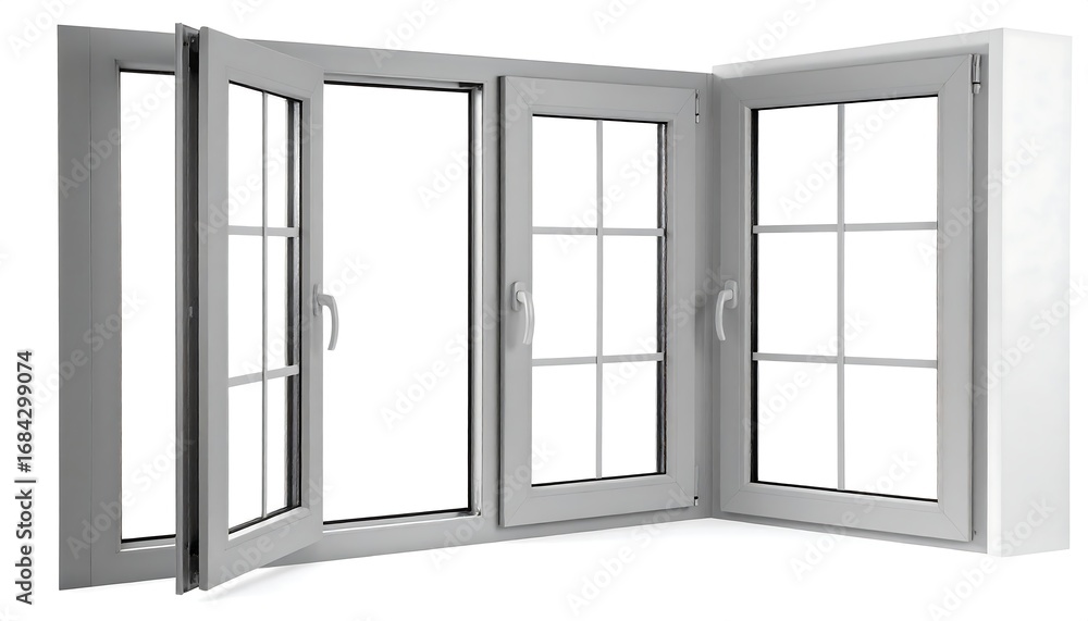 Obraz premium Modern gray window with multiple panes (1)
