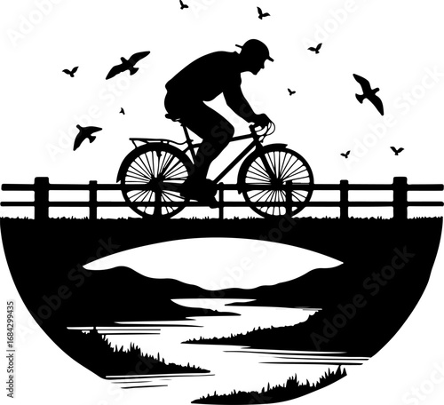 silhouette of a man riding a bicycle, bike, bicycle, silhouette, sport, vector, cycling, motorcycle, biker, cyclist, illustration, extreme, race, motocross, cycle, black, speed, jump, ride, mountain, 