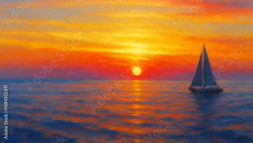sailboat at sunset