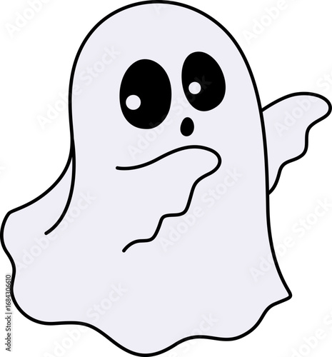 Cute Spooky Ghost For Halloween Illustration