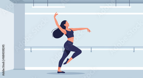 Graceful Ballerina in Motion Performing Ballet Dance.