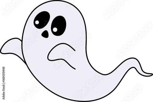 Cute Spooky Ghost Halloween Illustration