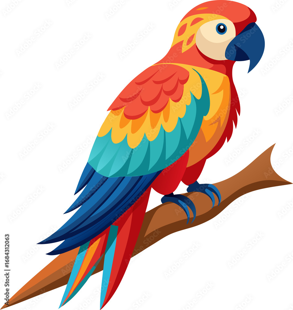 Fototapeta premium parrot on white background