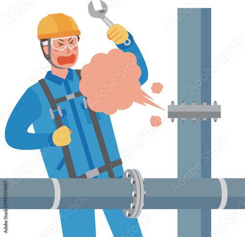 配管からの蒸気やガスの噴出事故