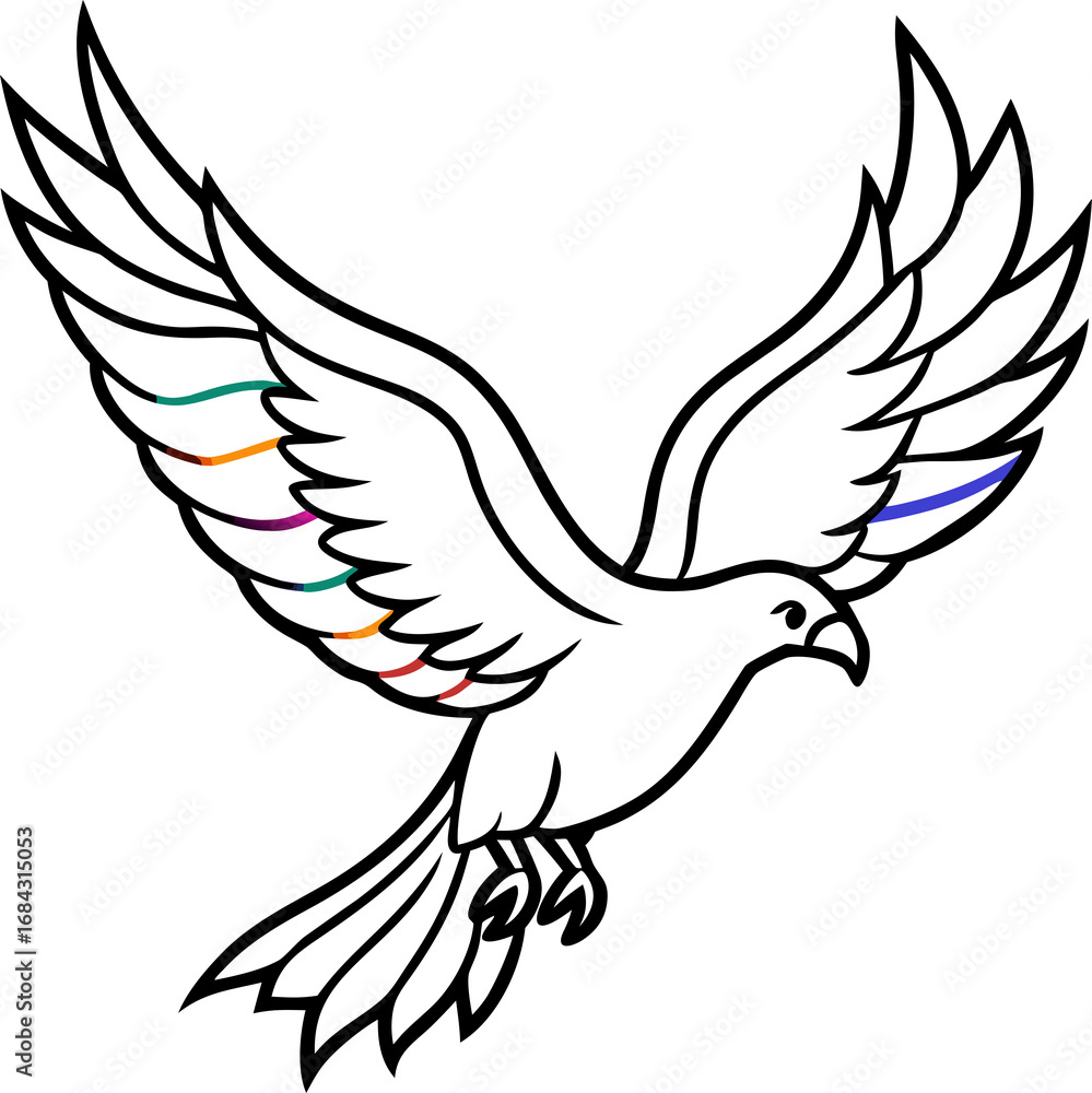 Fototapeta premium vector illustration of a dove line art