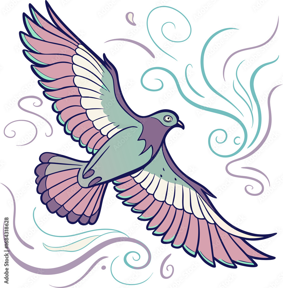 Obraz premium vector illustration of a dove