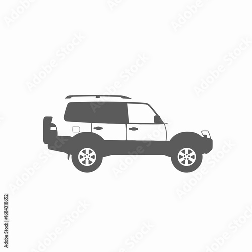 Illustration of a four-wheel drive SUV, side view.