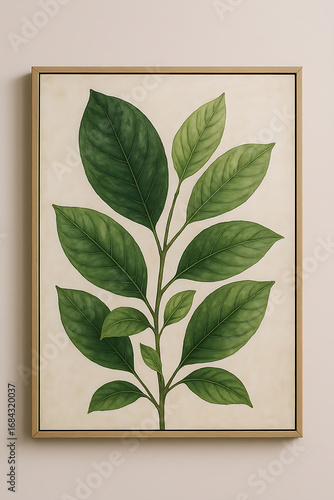 green leaves on a white background