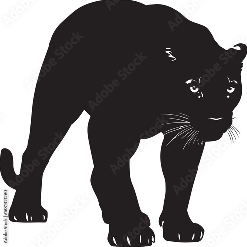 Black Panther Silhouette Illustration a Symbol of Power Grace and Stealth Depicting a Wild Feline Icon