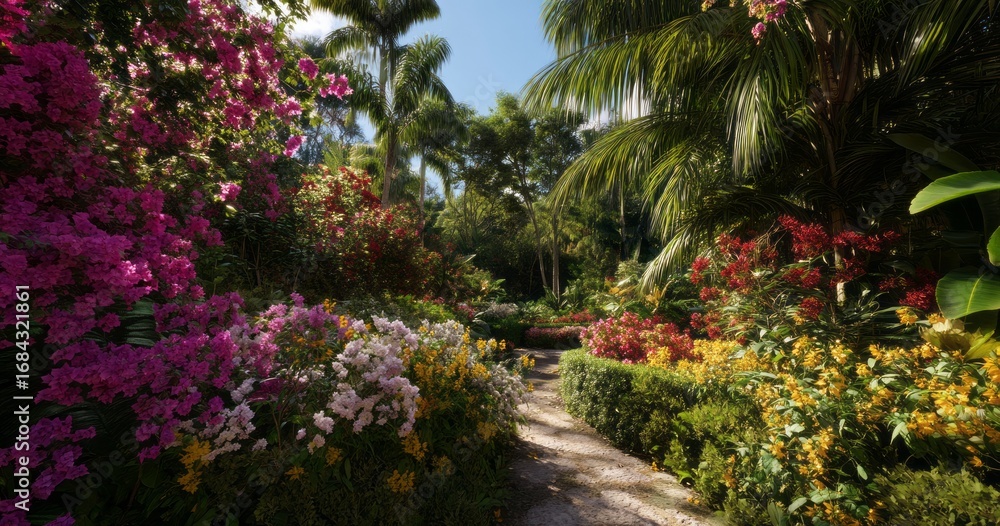 Fototapeta premium Vibrant flower garden hdr experience