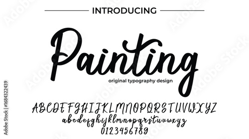 Painting - Elegant Script Font for Smooth Handwritten Design and Creative Typography