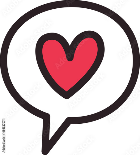 Love Heart Chat Bubble Vector