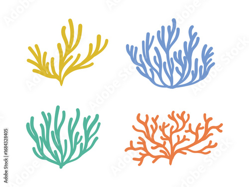 Colorful sea corals, fertilizers oceanic aquaculture