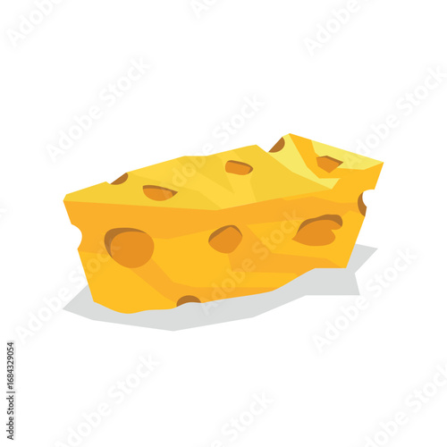 illustration of cheese slice with white background