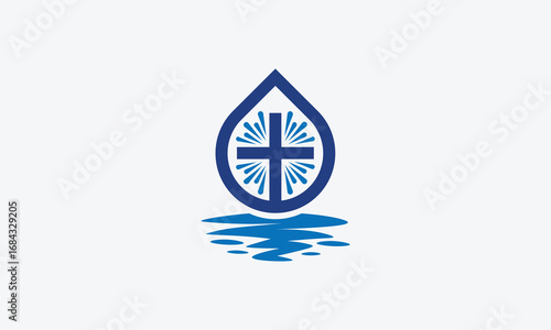 Christian Baptism water logo design

