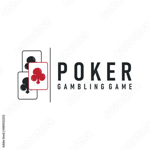 poker logo design a simple minimalist card game gambler game with card symbols as the design illustration template symbol