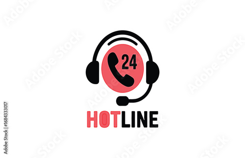 24/7 Hotline Support Round-the-Clock Assistance and Communication Services Vector Art