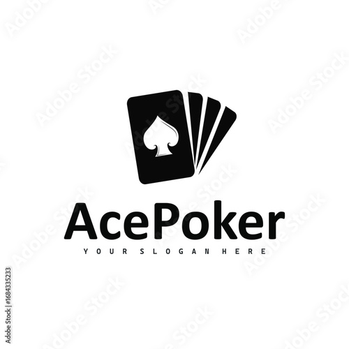 poker logo design a simple minimalist card game gambler game with card symbols as the design illustration template symbol