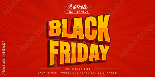 Black friday editable text effect themed sales promotion.