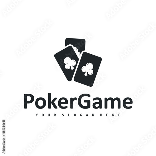 poker logo design a simple minimalist card game gambler game with card symbols as the design illustration template symbol