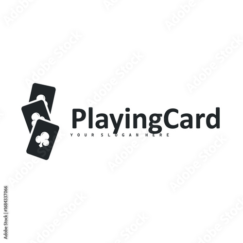 poker logo design a simple minimalist card game gambler game with card symbols as the design illustration template symbol