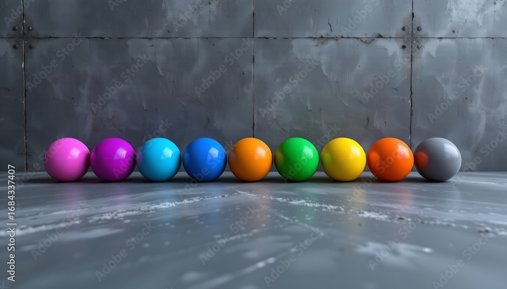 Naklejka premium Colorful Spheres Textured Surface with Gradient Background