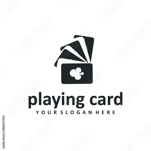 poker logo design a simple minimalist card game gambler game with card symbols as the design illustration template symbol