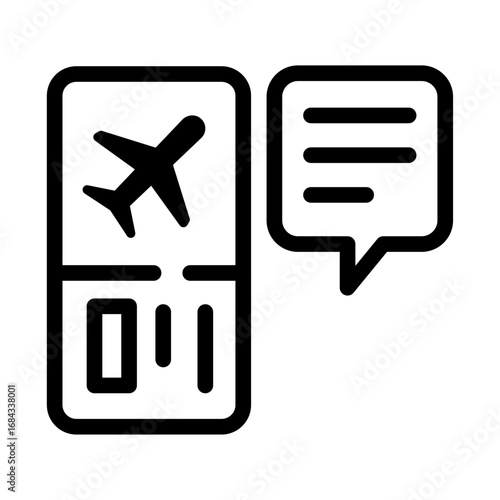 Boarding Notification Line Icon of Digital Boarding Passes Icon Set