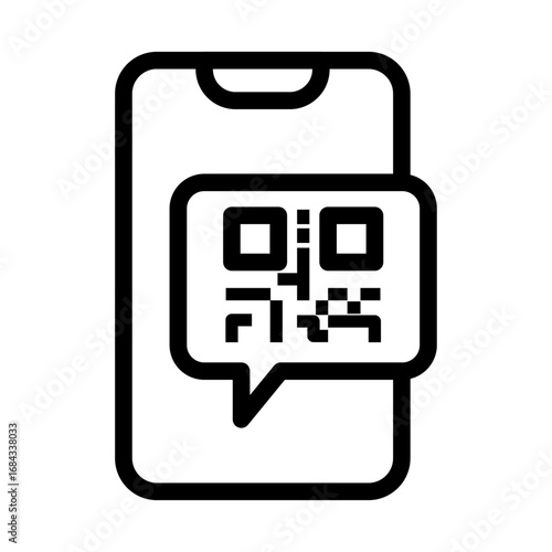 QR Boarding Ticket Line Icon of Digital Boarding Passes Icon Set
