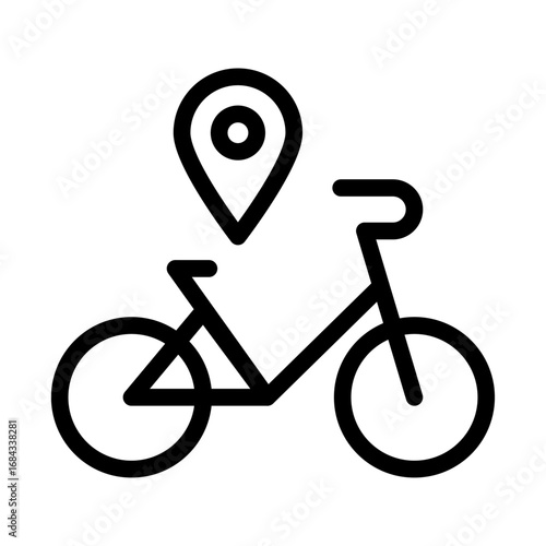 Bike GPS Line Icon of Shared e-bike & Scooter Icon Set
