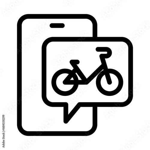 Mobile Bike Access Line Icon of Shared E-Bike & Scooter Icon Set