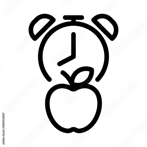 Healthy Eating Schedule Line Icon of Habit Stacking Icon Set