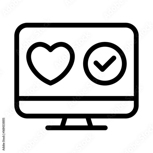 Desktop Score Line Icon of Digital Wellness Score Icon Set
