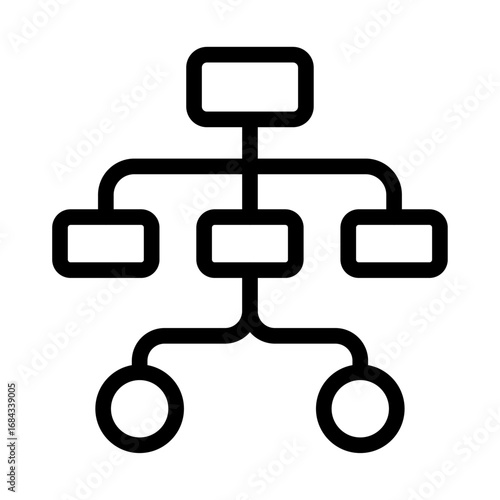 Flowchart Line Icon of Mind Mapping & Brainstorming Tool Icon Set