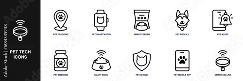 Pet Tech Line Icon Set