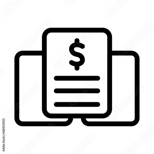 Payment Receipt Line Icon of SaaS Billing & Plan Comparison Icon Set